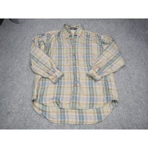Johnnie Walker Silk Blend Plaid Button-Down Shirt Casual Luxury‎ Men's Size S